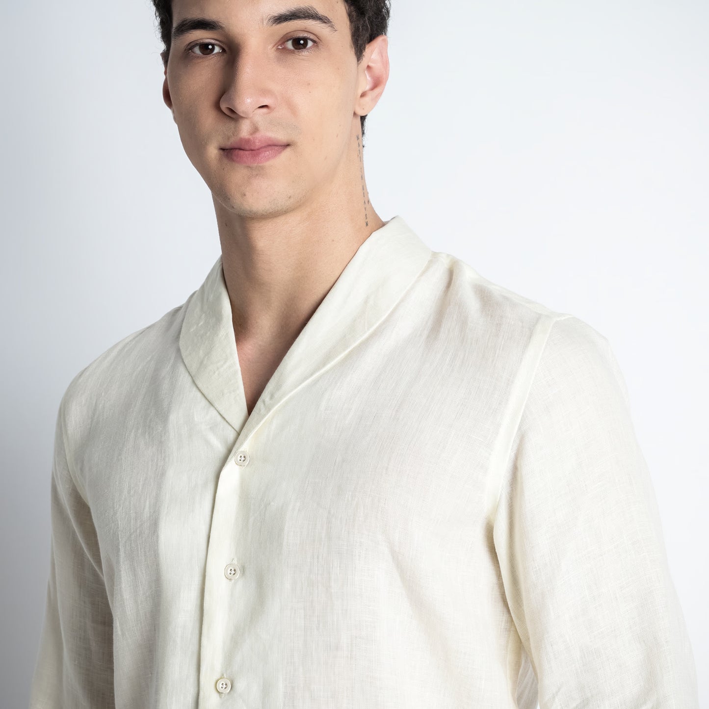 Serpent – Premium Shawl Collar Linen Shirt – Butter