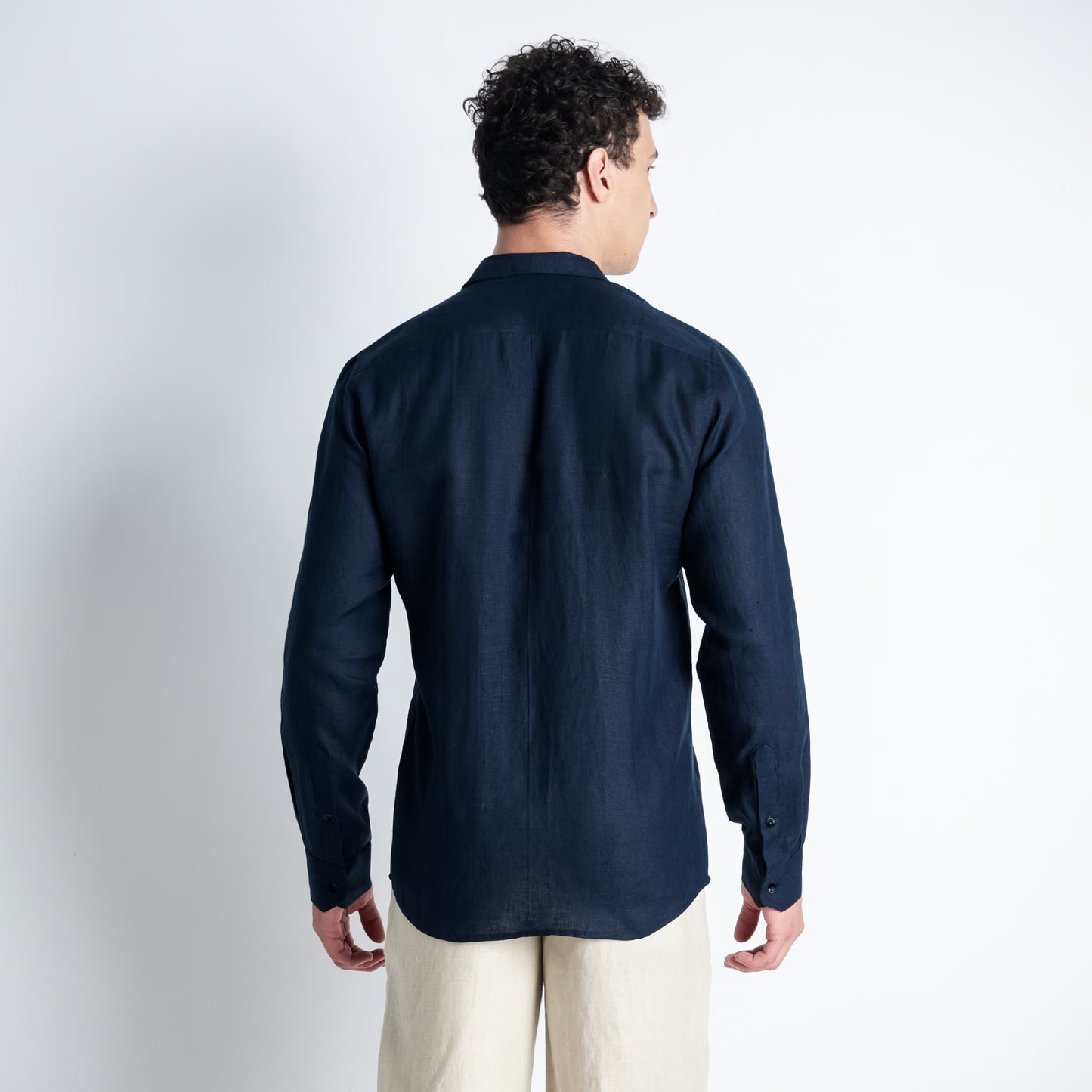 Serpent – Premium Shawl Collar Linen Shirt – Indigo