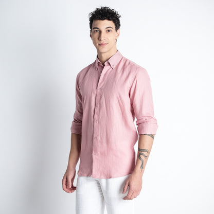 Countryman – Luxury Classic Button-Down 100% Pure Linen Shirt – Bud