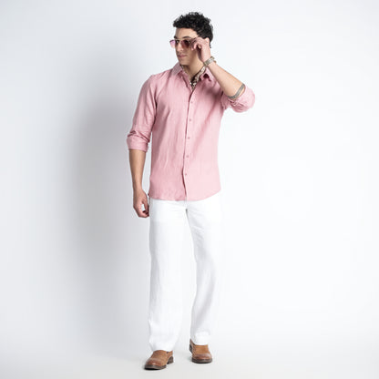 Countryman – Luxury Classic Button-Down 100% Pure Linen Shirt – Bud