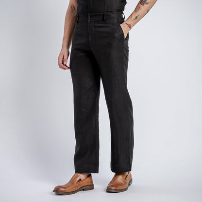 Beijing – Luxury Classic Straight Fit Pure Linen Trousers – Noiré
