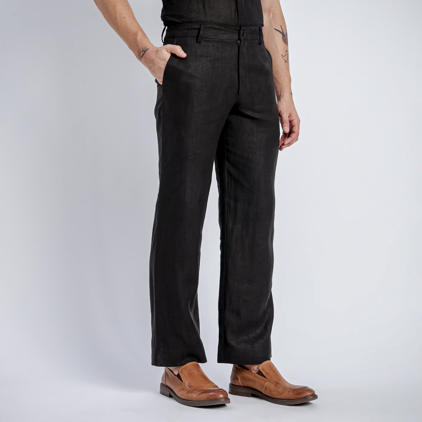 Beijing – Luxury Classic Straight Fit Pure Linen Trousers – Noiré