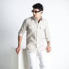 Texas – Classic American Double Pocket Linen Shirt – Sand