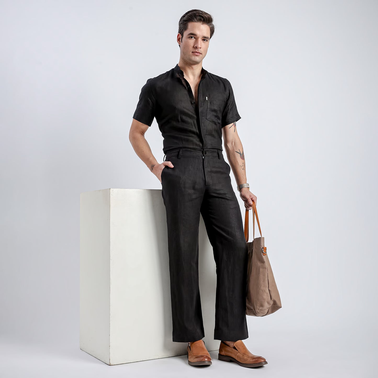Beijing – Luxury Classic Straight Fit Pure Linen Trousers – Noiré