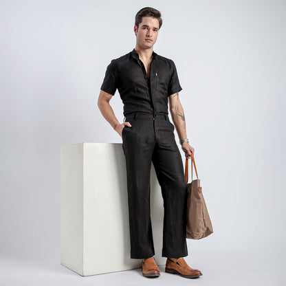 Beijing – Luxury Classic Straight Fit Pure Linen Trousers – Noiré
