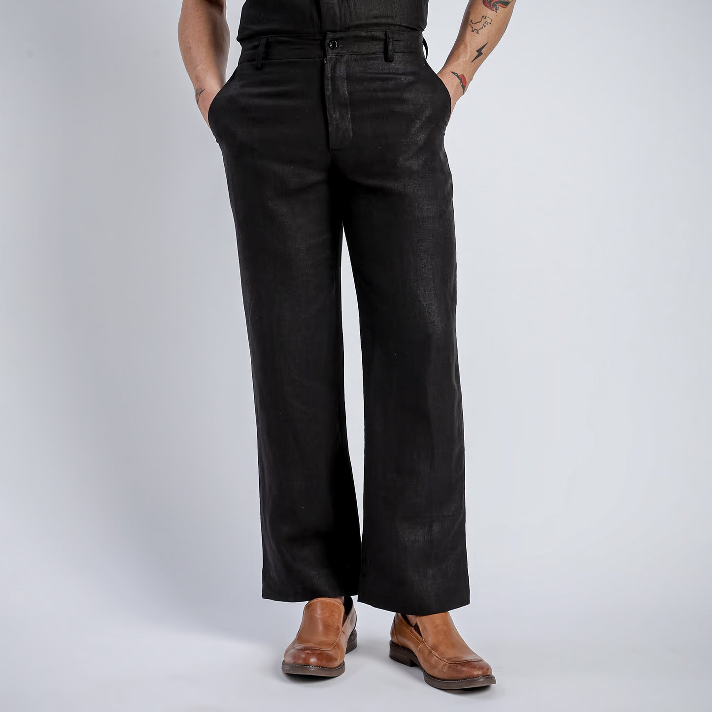 Beijing – Luxury Classic Straight Fit Pure Linen Trousers – Noiré