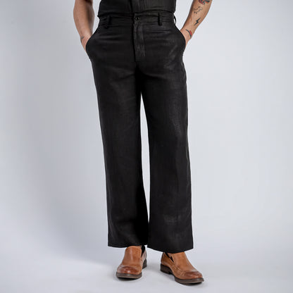 Beijing – Luxury Classic Straight Fit Pure Linen Trousers – Noiré