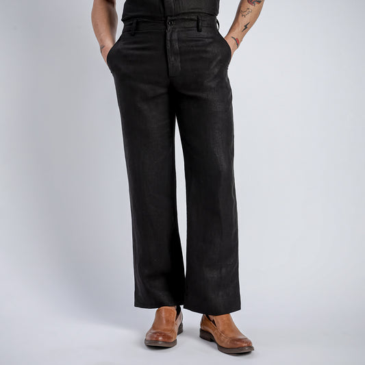 Beijing – Luxury Classic Straight Fit Pure Linen Trousers – Noiré