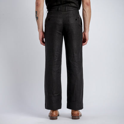 Beijing – Luxury Classic Straight Fit Pure Linen Trousers – Noiré