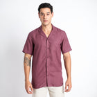 Riviera – Resort Collar Linen Shirt – Wine