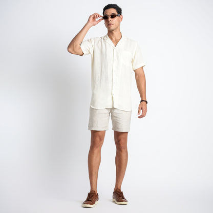 Riviera – Resort Collar Linen Shirt – Butter