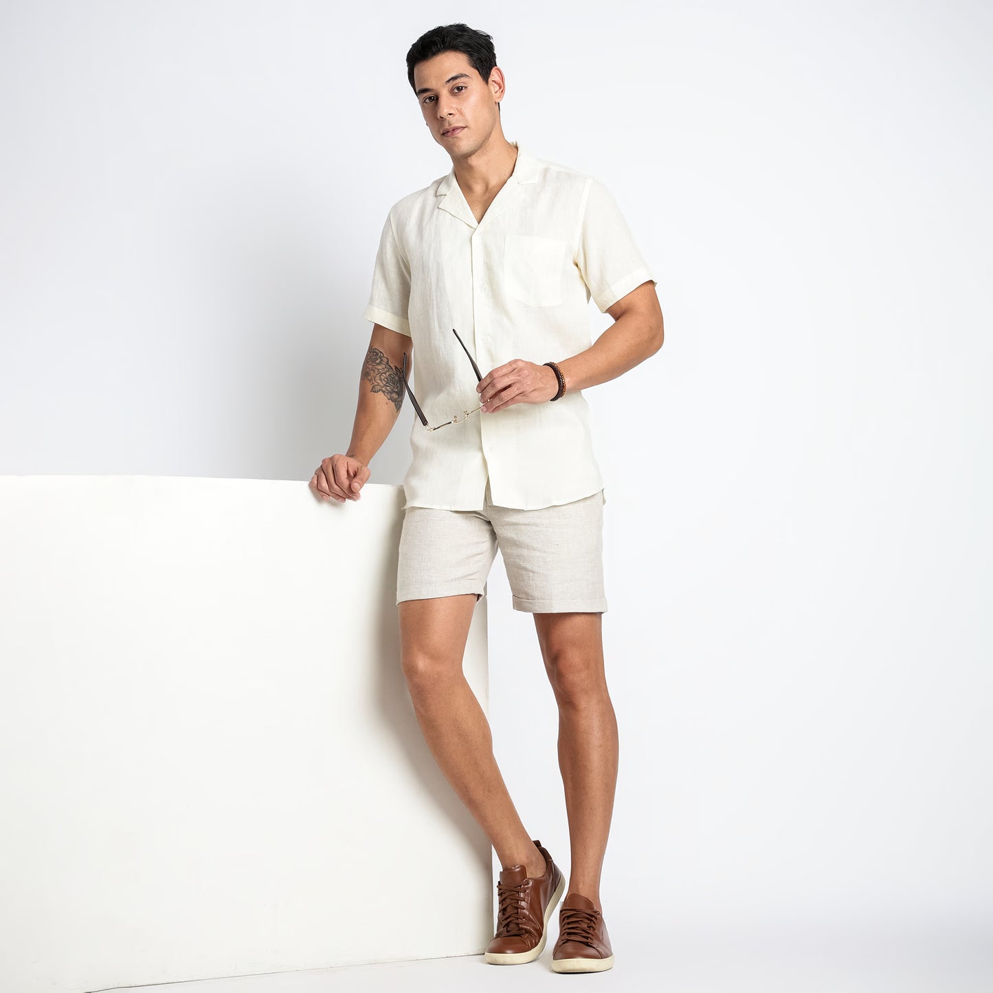 Riviera – Resort Collar Linen Shirt – Butter