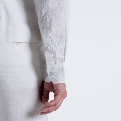 Rico – Luxury Tailored 25 Lea Pure Linen Waistcoat – Blanc
