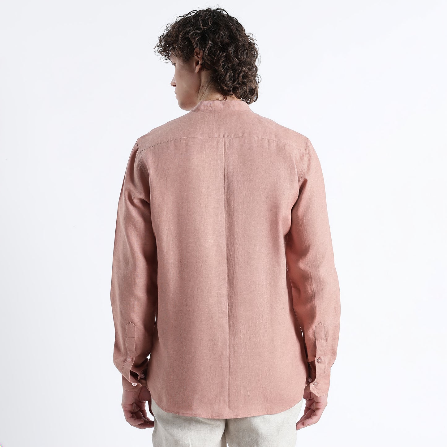 Ruvido – Premium Curved Yoke Linen Shirt – Clay