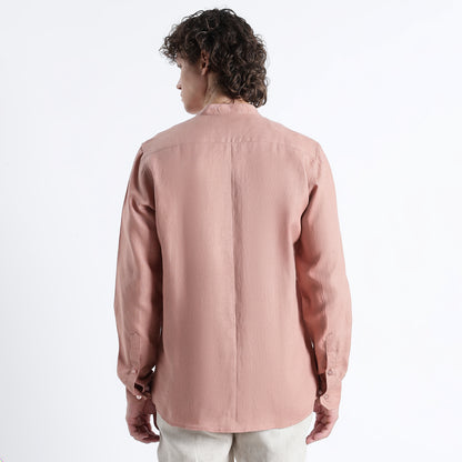 Ruvido – Premium Curved Yoke Linen Shirt – Clay