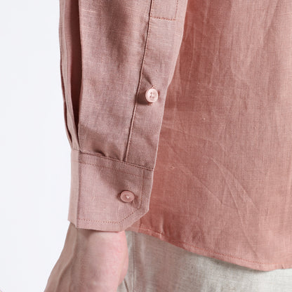 Ruvido – Premium Curved Yoke Linen Shirt – Clay