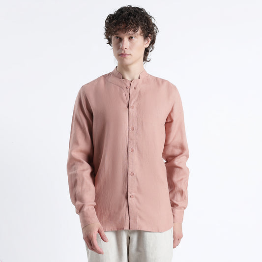 Ruvido – Premium Curved Yoke Linen Shirt – Clay