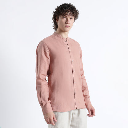 Ruvido – Premium Curved Yoke Linen Shirt – Clay