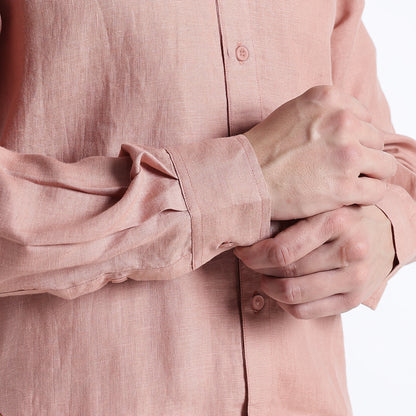 Ruvido – Premium Curved Yoke Linen Shirt – Clay