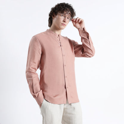 Ruvido – Premium Curved Yoke Linen Shirt – Clay