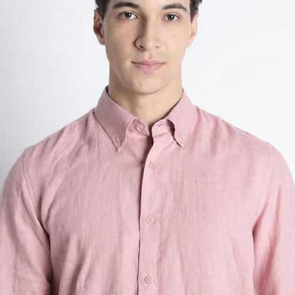Countryman – Luxury Classic Button-Down Pure Linen Shirt – Bud