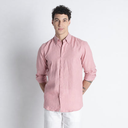 Countryman – Luxury Classic Button-Down Pure Linen Shirt – Bud