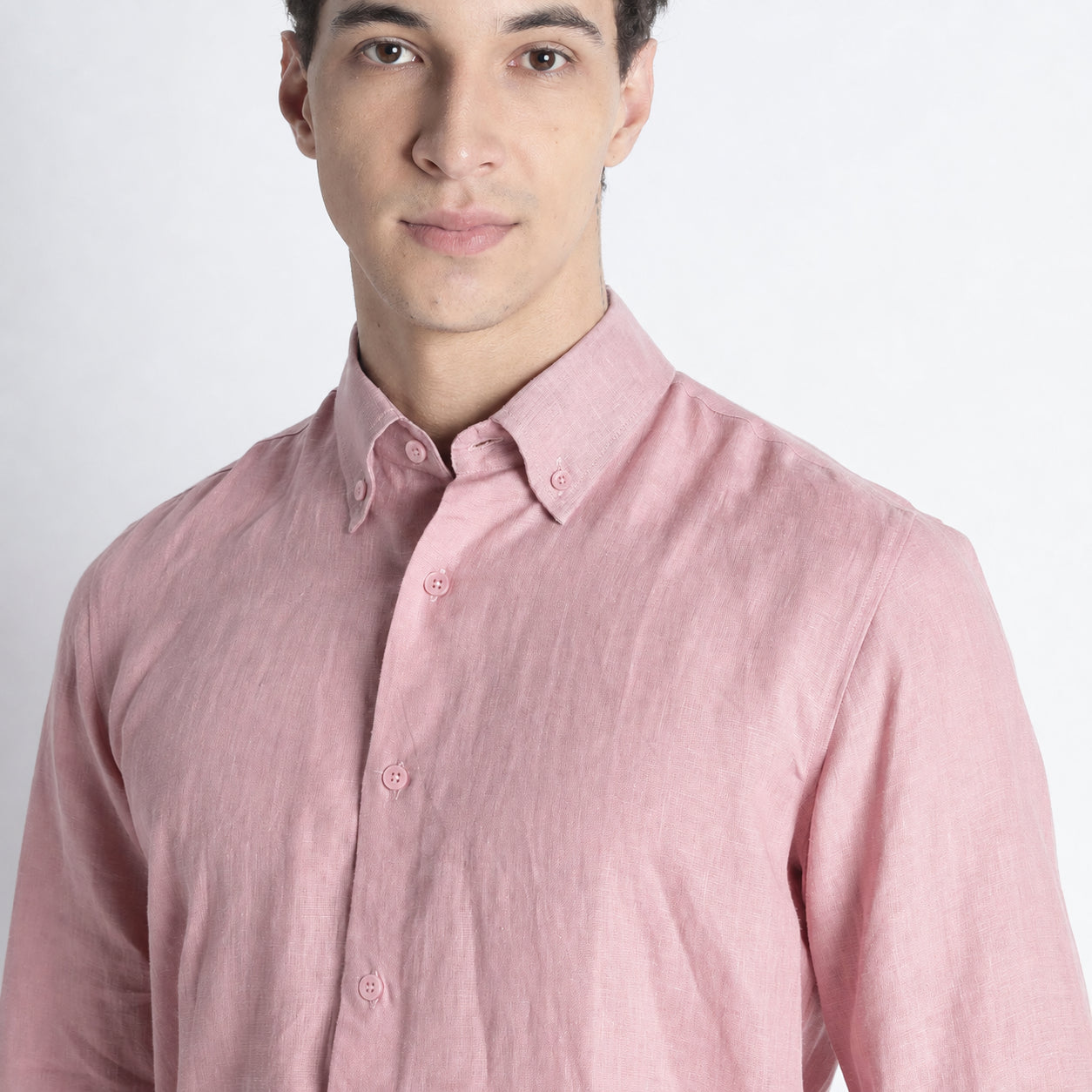 Countryman – Luxury Classic Button-Down Pure Linen Shirt – Bud