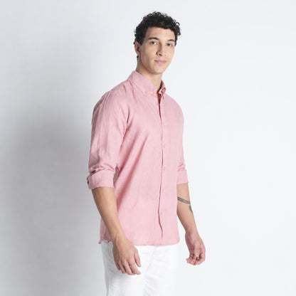 Countryman – Luxury Classic Button-Down Pure Linen Shirt – Bud