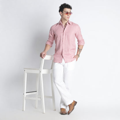Countryman – Luxury Classic Button-Down Pure Linen Shirt – Bud