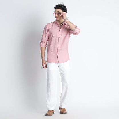 Countryman – Luxury Classic Button-Down Pure Linen Shirt – Bud