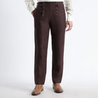 Urbano – Premium Sailor Button Linen Trousers – Coffee