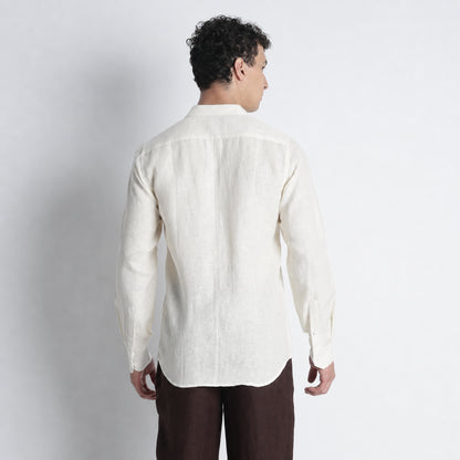 Serpent – Premium Shawl Collar Linen Shirt – Butter