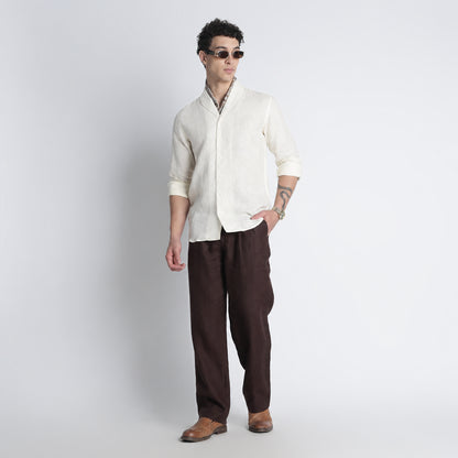 Serpent – Premium Shawl Collar Linen Shirt – Butter