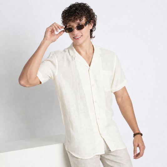 Riviera – Resort Collar Linen Shirt – Butter