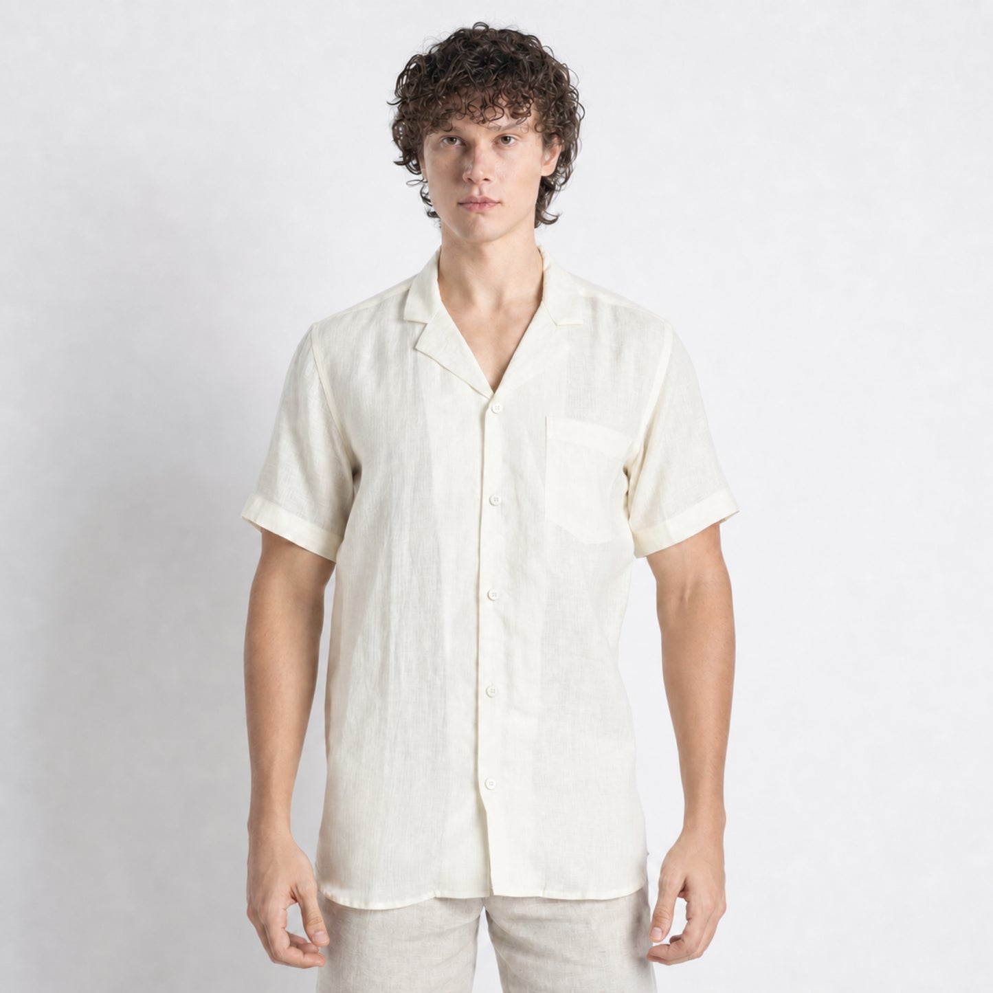 Riviera – Resort Collar Linen Shirt – Butter