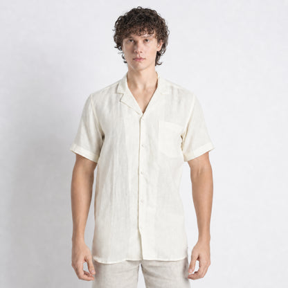 Riviera – Resort Collar Linen Shirt – Butter