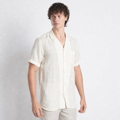 Riviera – Resort Collar Linen Shirt – Butter