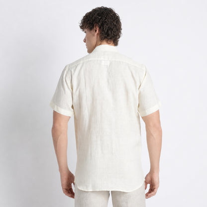 Riviera – Resort Collar Linen Shirt – Butter
