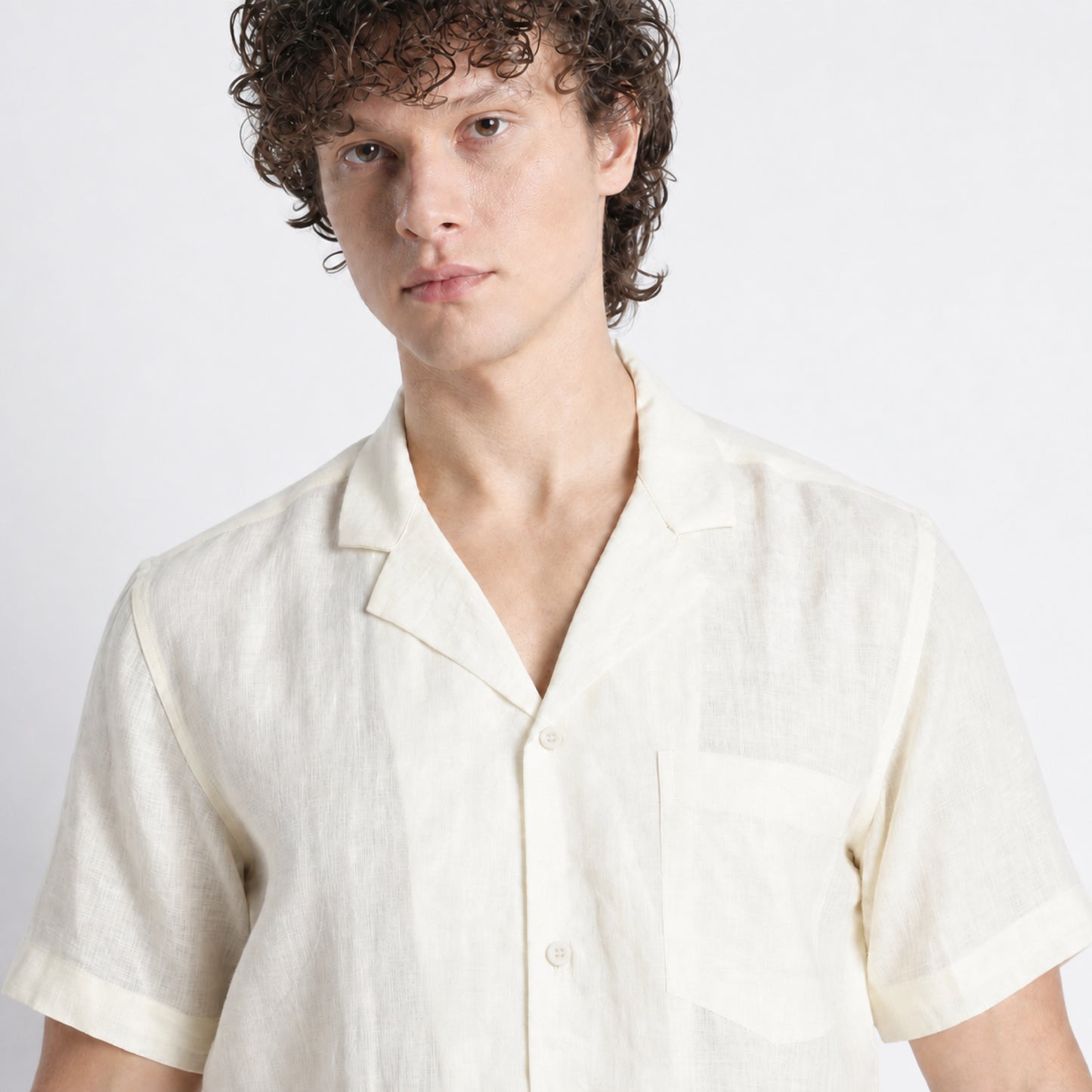 Riviera – Resort Collar Linen Shirt – Butter