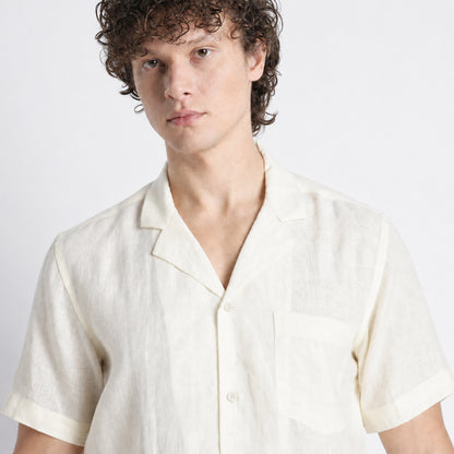 Riviera – Resort Collar Linen Shirt – Butter