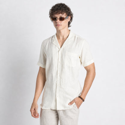 Riviera – Resort Collar Linen Shirt – Butter