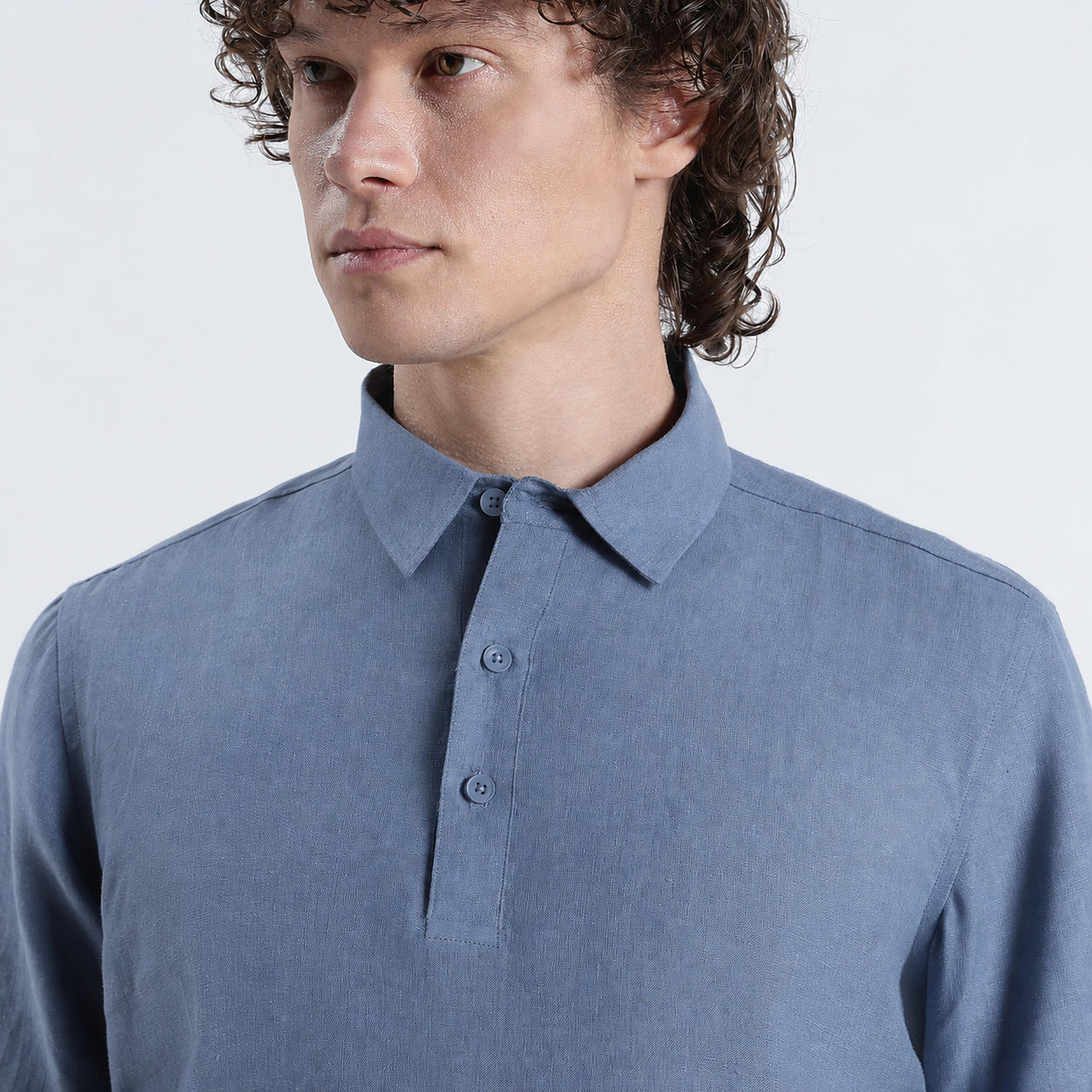Shawshank – Premium Linen Polo Shirt – Steel Blue