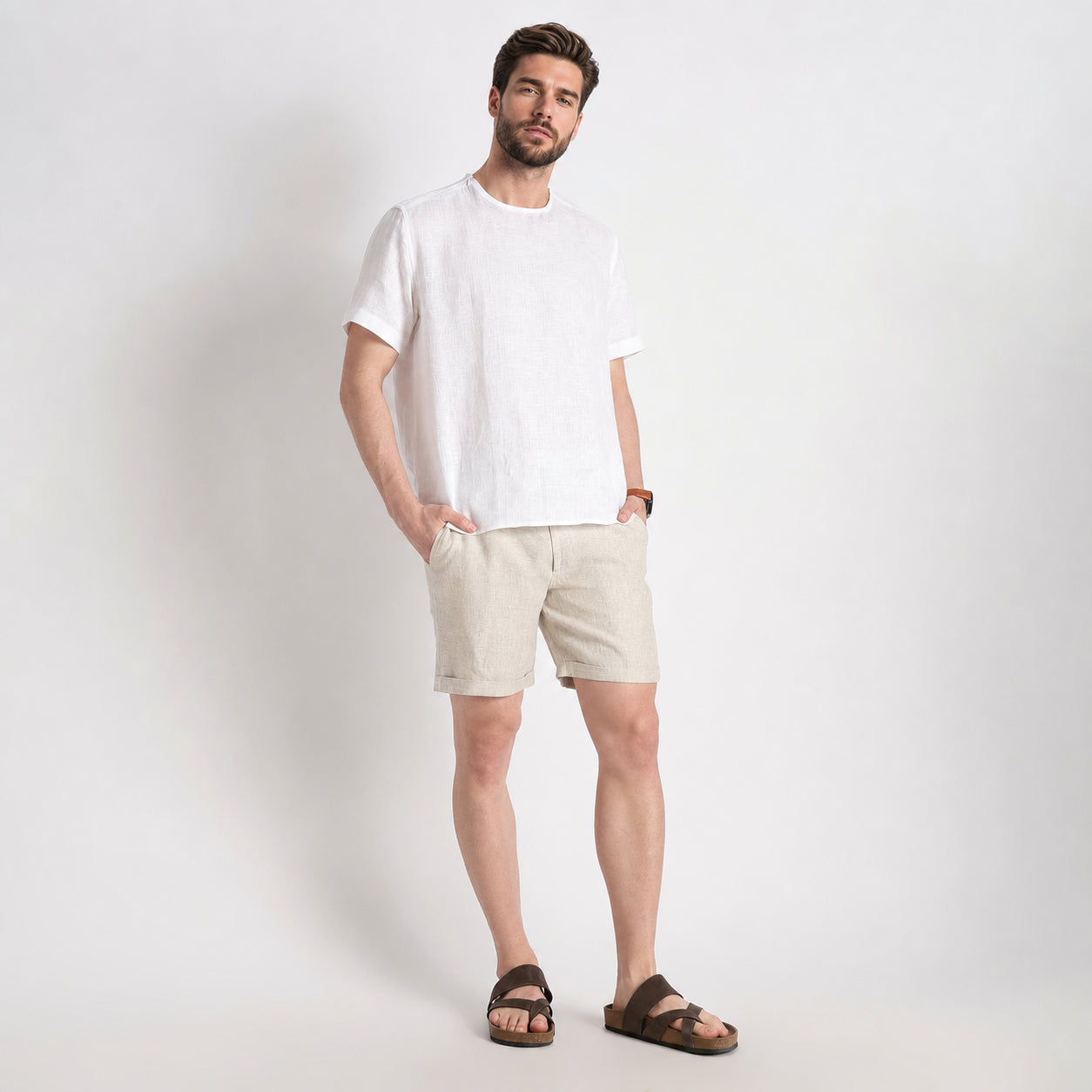 Bangkok – Premium Linen Shorts – Sand