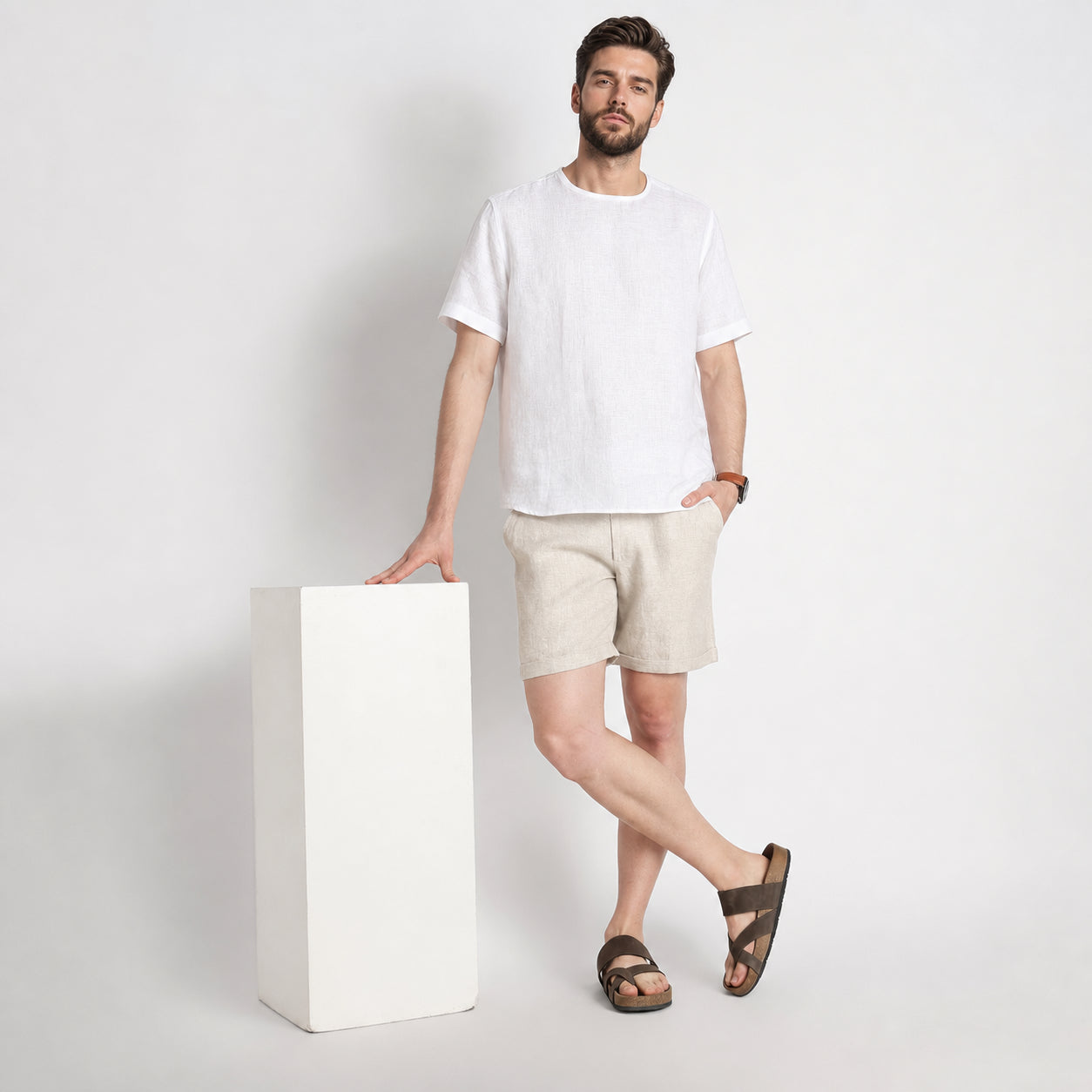 Bangkok – Premium Linen Shorts – Sand