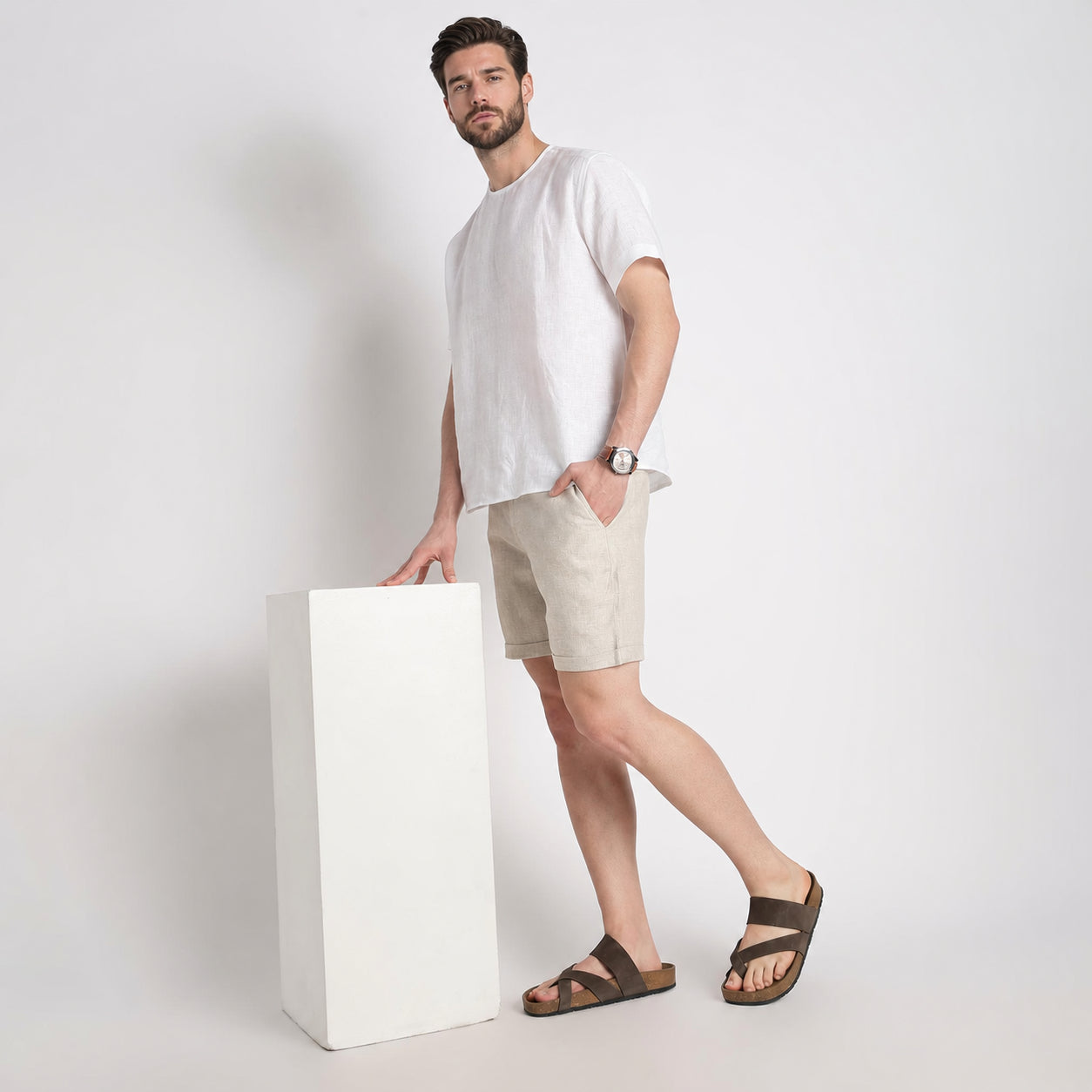 Bangkok – Premium Linen Shorts – Sand