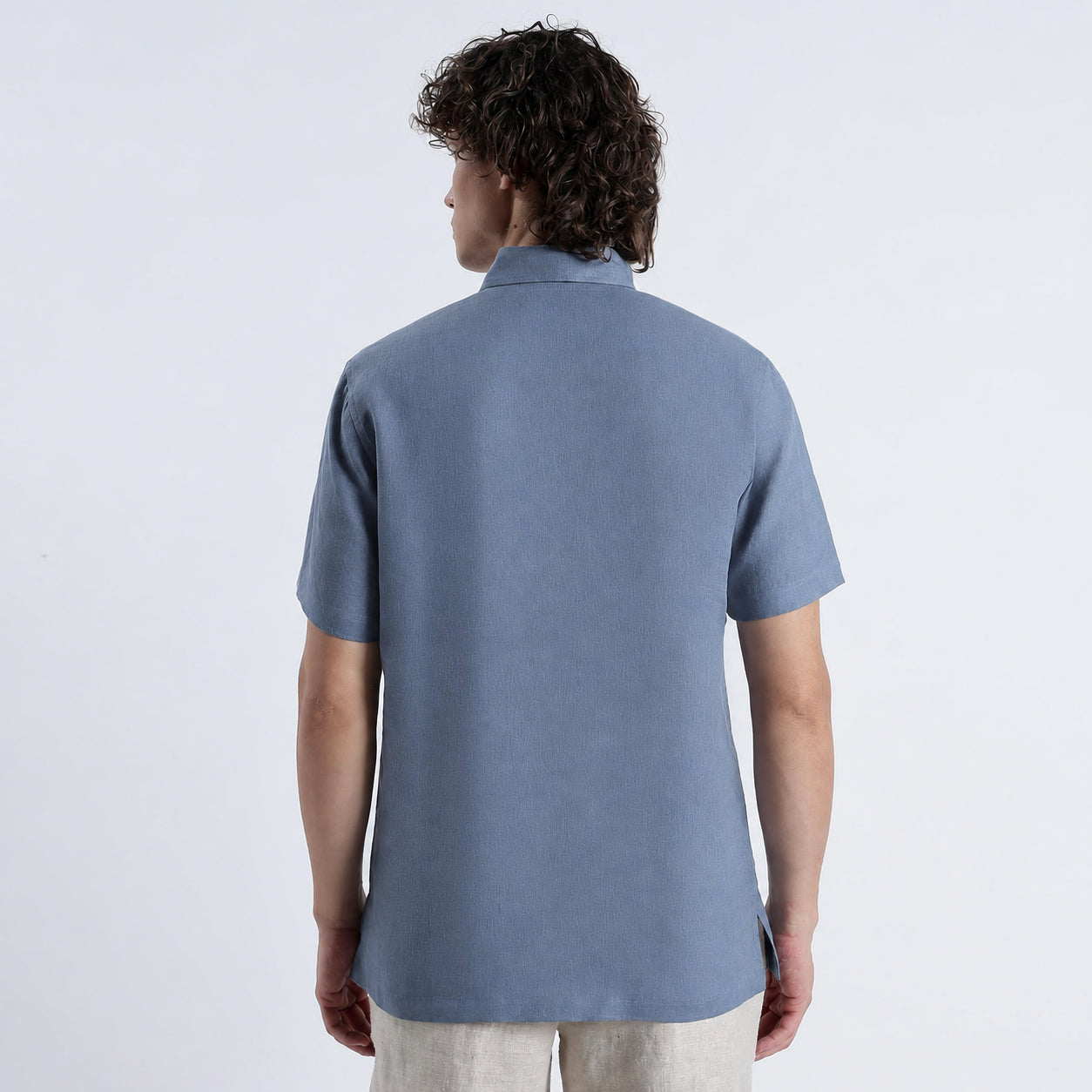 Shawshank – Premium Linen Polo Shirt – Steel Blue