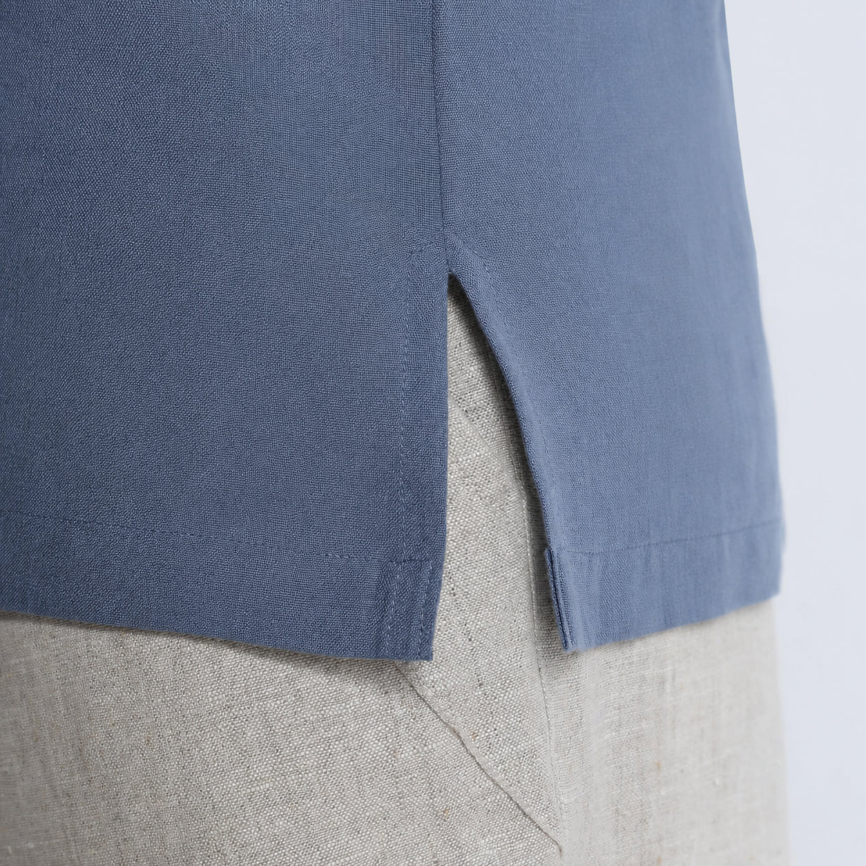 Shawshank – Premium Linen Polo Shirt – Steel Blue