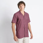 Riviera – Resort Collar Linen Shirt – Wine