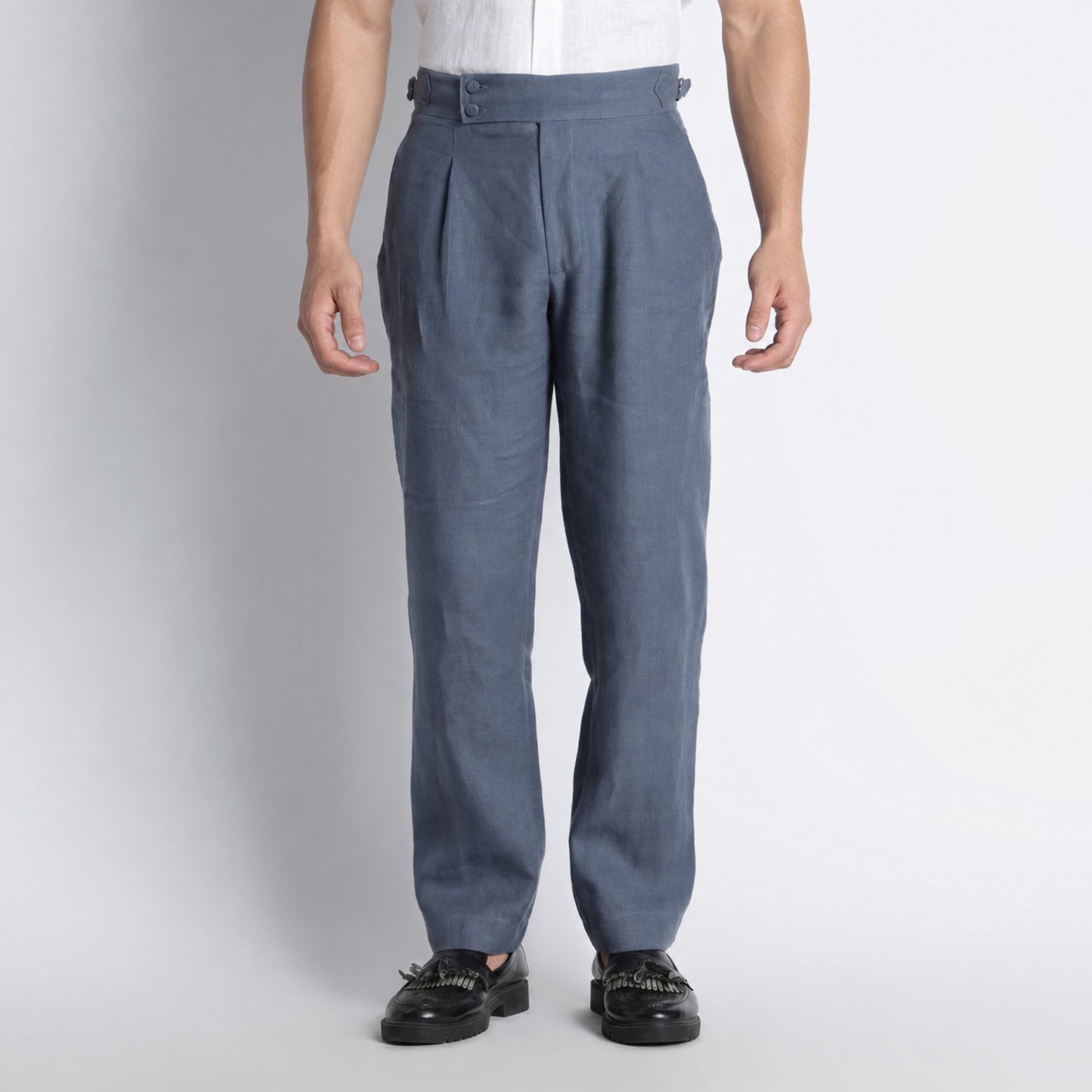 Regent – Tailored Gurkha Linen Trousers – Pacific