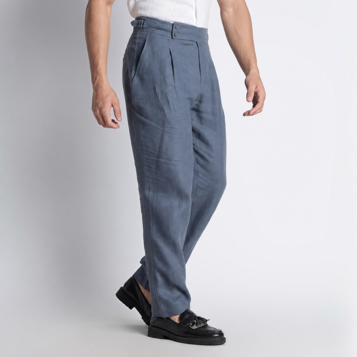 Regent – Tailored Gurkha Linen Trousers – Pacific
